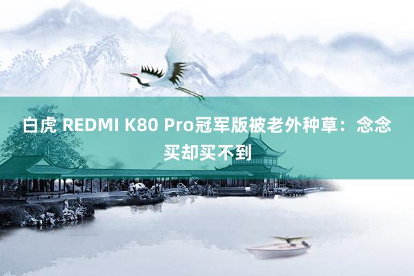 白虎 REDMI K80 Pro冠军版被老外种草：念念买却买不到